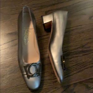 Salvatore Ferragamo silver shoes